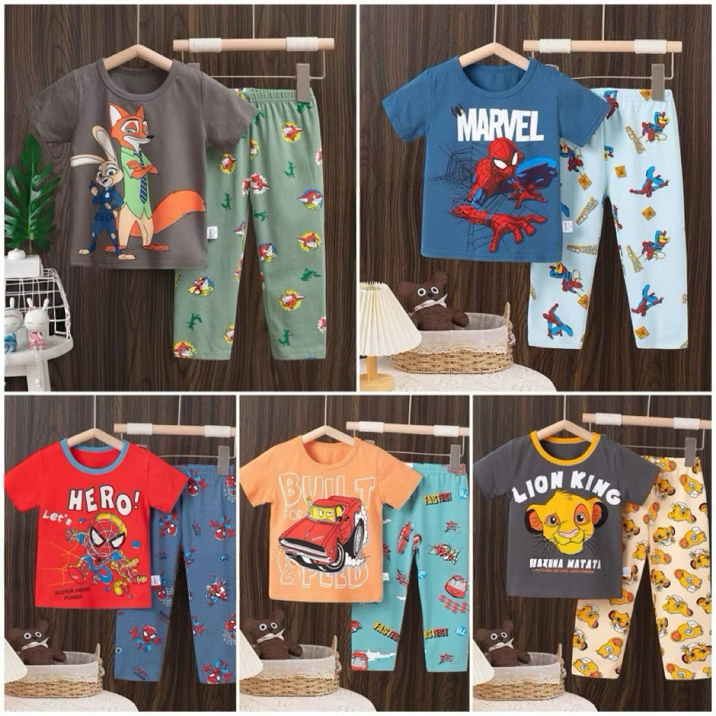 Piyama Anak Impor Ku bao Lengan Pendek Boy 2