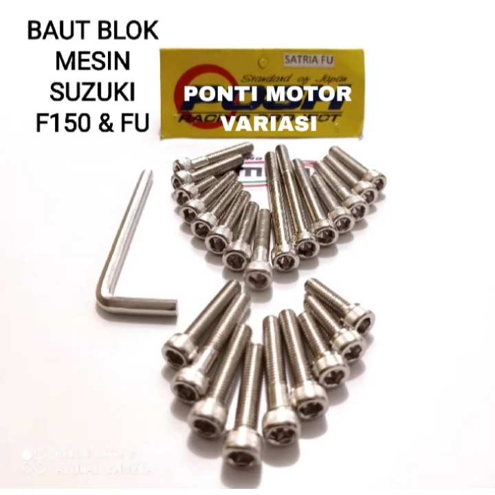 Baut Block Mesin L Suzuki Satria Fu Chroome | Blok Mesin L Suzuki Satria FU baut blok fu