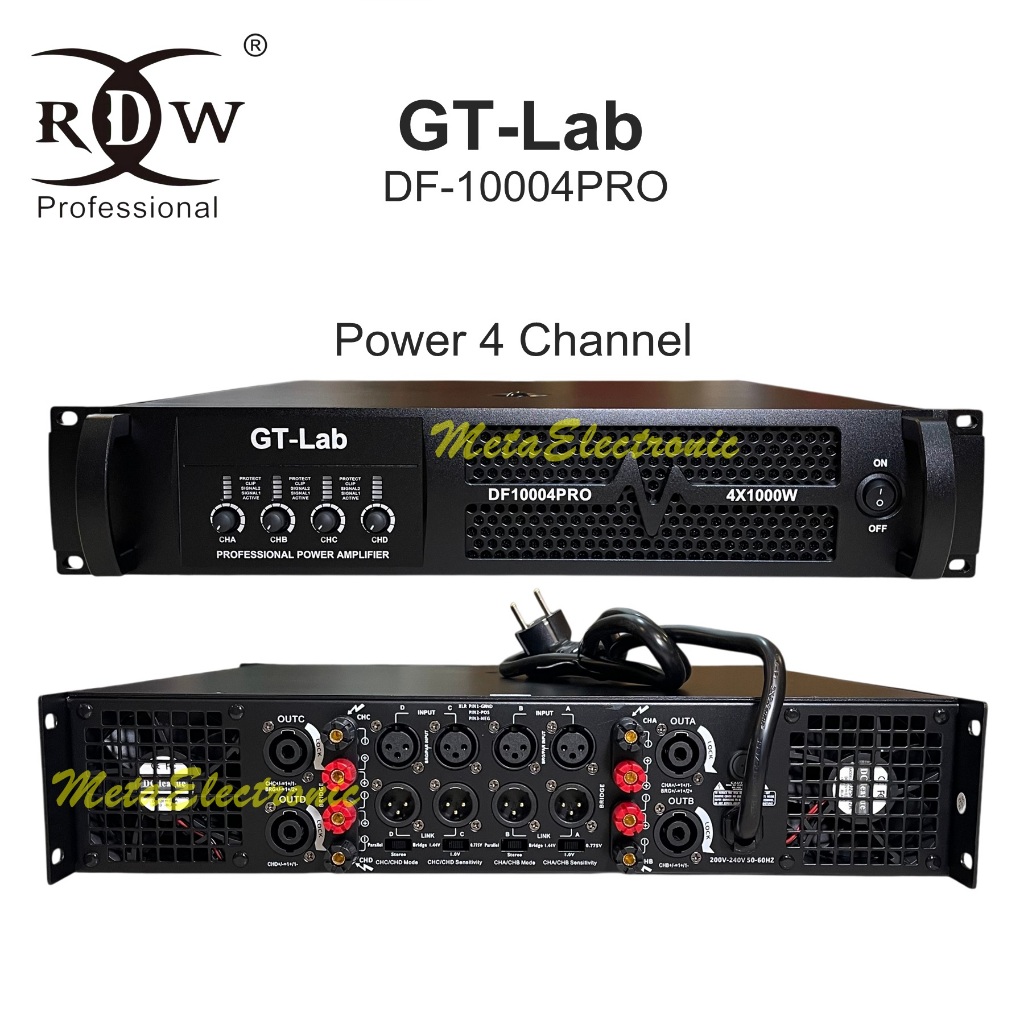 Power Amplyfier GT Lab By RDW DF10004PRO Power GT Lab 4 Channel 4X1000 Watt Original Class H