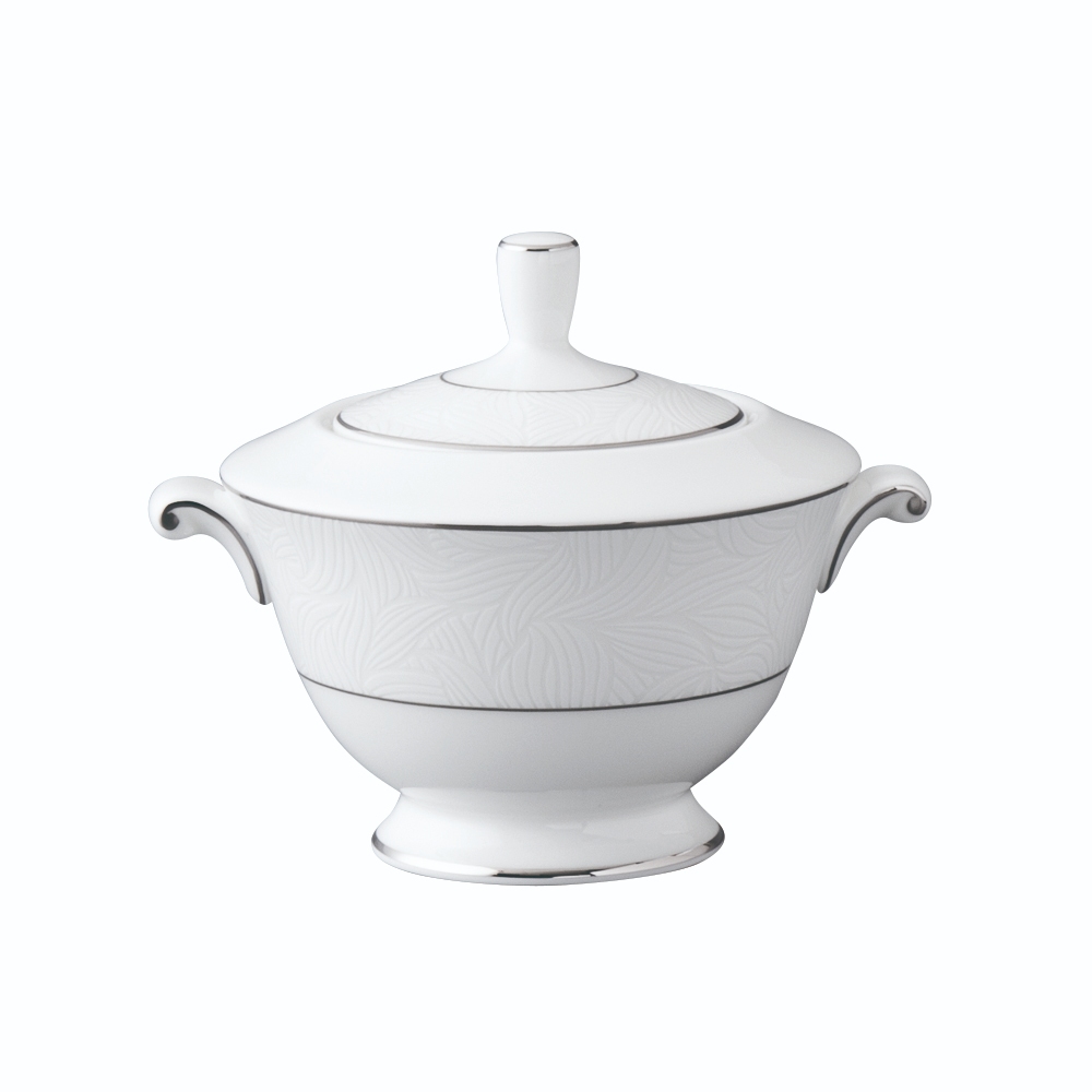 NARUMI ORIENTAL PLATINUM PRO 52580-4358 SUGAR BOWL 300CC W/COVER WADAH GULA DAN TUTUP BONE CHINA