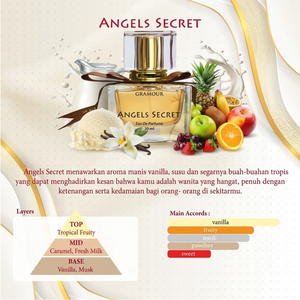 Gramour Perfume I Angels Secret Perfume by Gramour | Perfume Wanita | Perfume 30 ml | Eau De Perfume