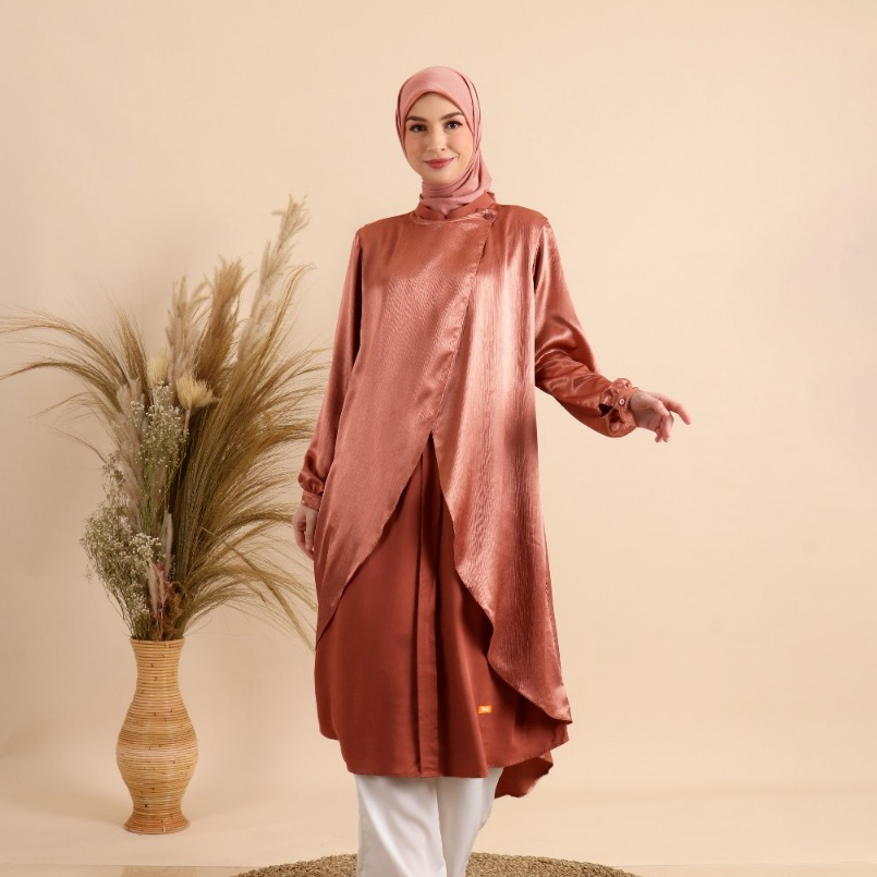 Disc Tunik Nibras Belyn Violet Black Caramel Jumbo – Atasan Wave Nami Mix Viscose