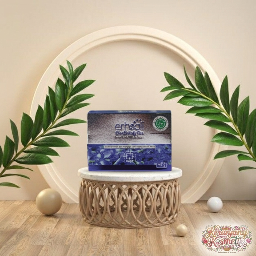 Erhsali Blue Butterfly Pea Soap Enrich With Collagen Sabun Bunga Telang Original Nasa