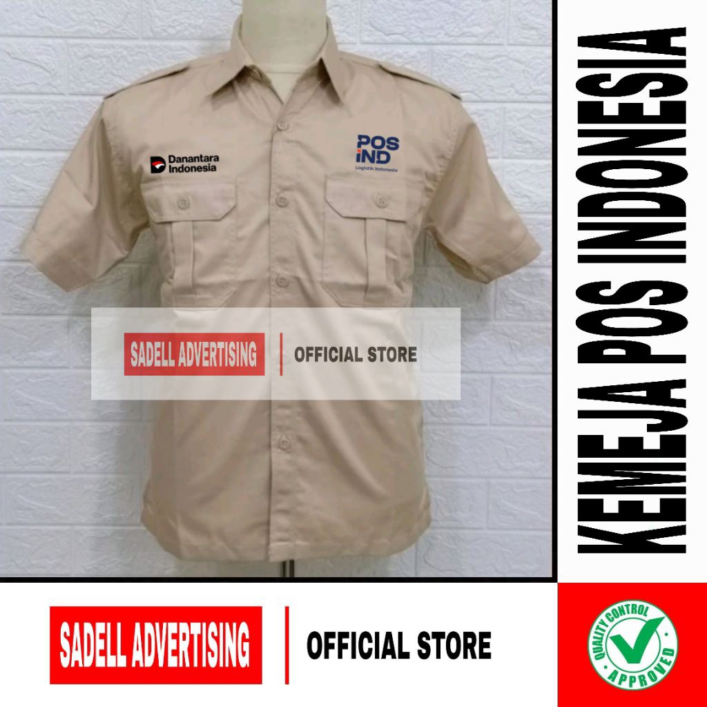 Kemeja POS INDONESIA Seragam Danantara Pos Indonesia Baju Danantara POS Indonesia Krem PDH Lengan Pe