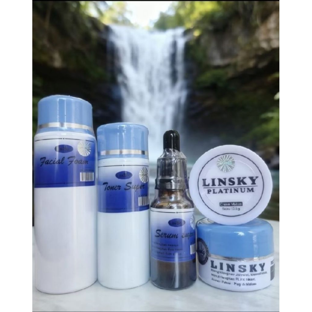 LINSKY PAKET LENGKAP 5in1 PAKET CREAM,SERUM,FACIAL FOAM,TONER