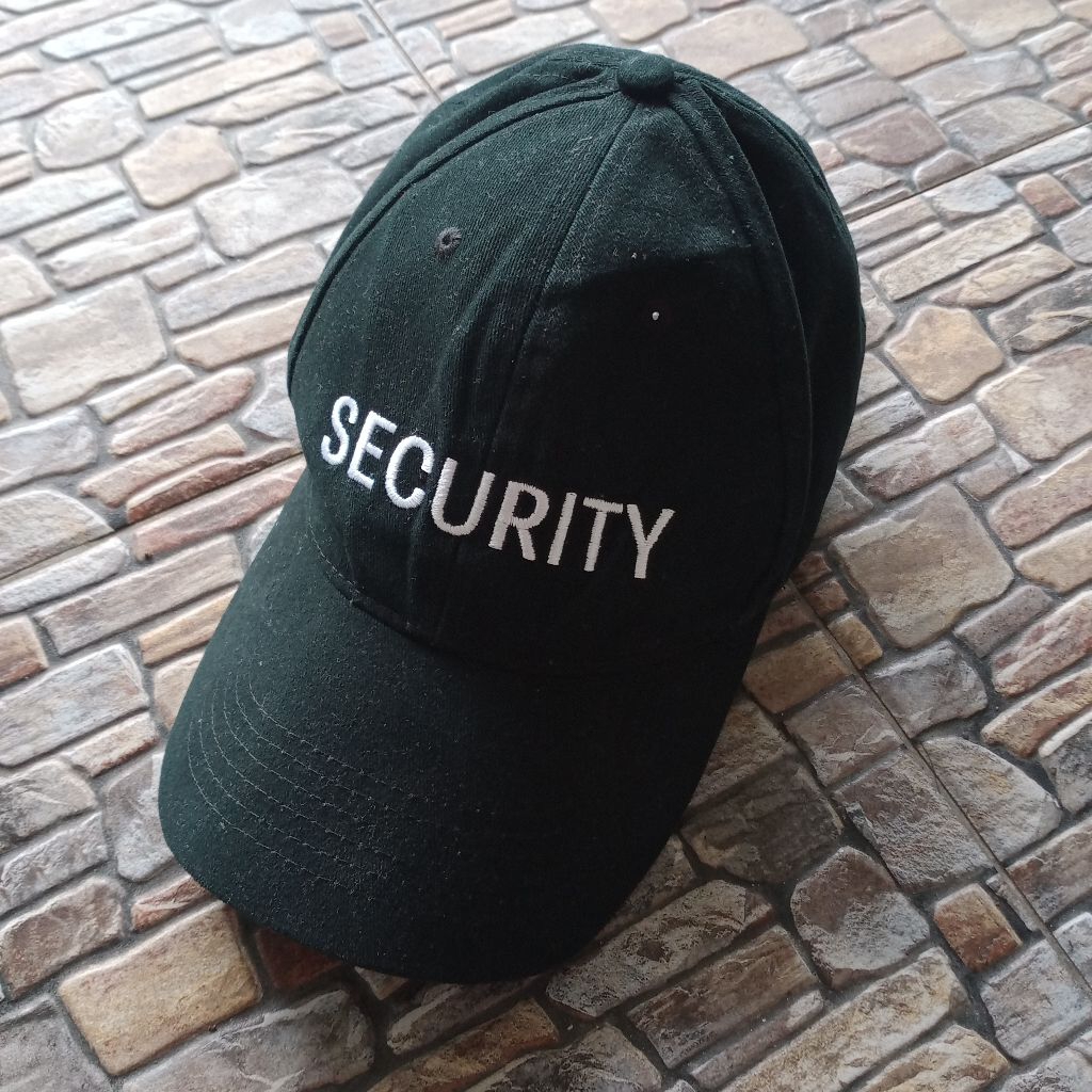 Topi Security hitam bordir brand Rotcho original official preloved