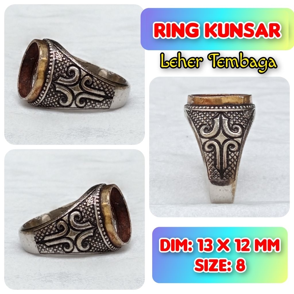 Cincin Emban Batu Akik dan Permata Leher Tembaga.07