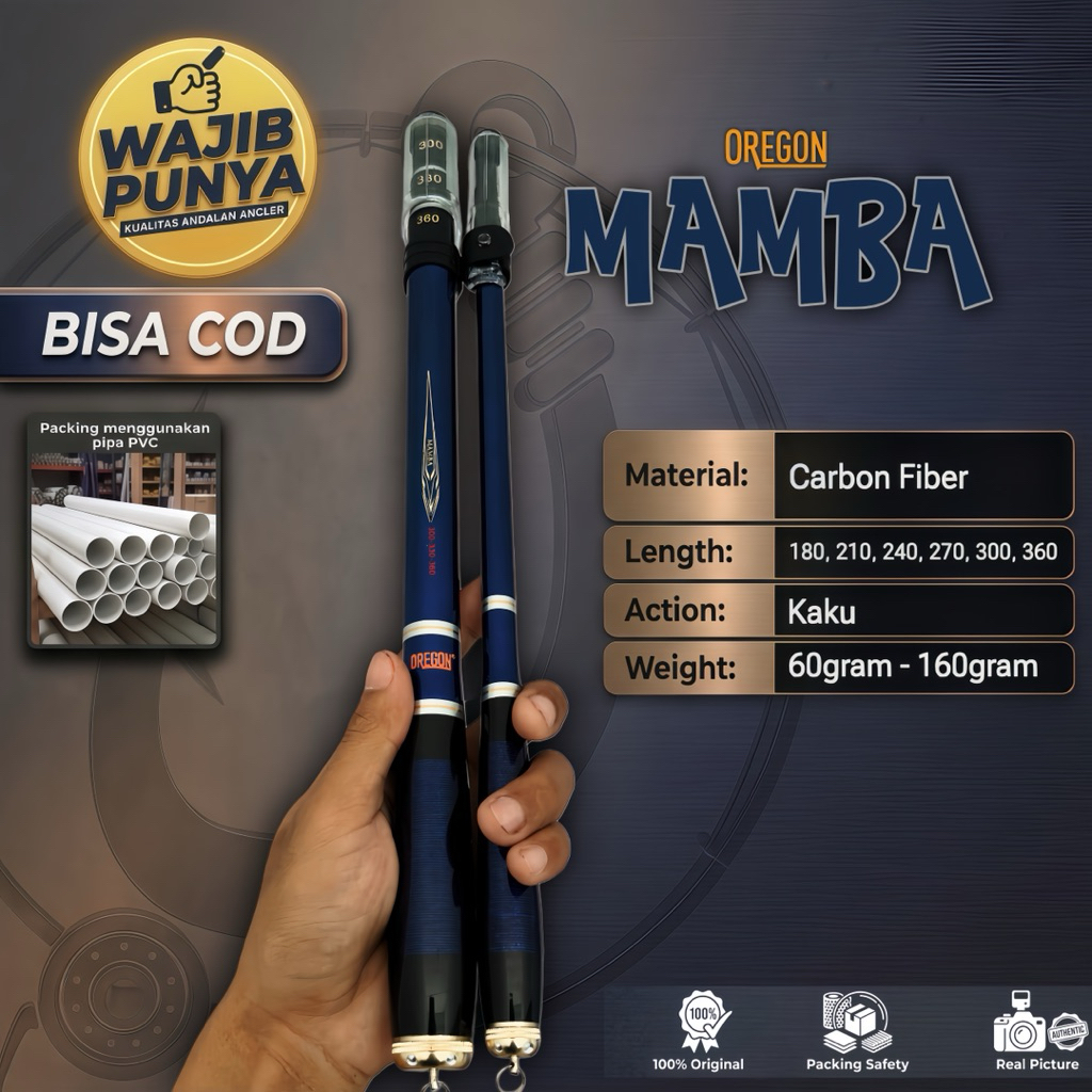 Tegek OREGON MAMBA Carbon Fiber Ruas Pendek 180-360cm Zoom