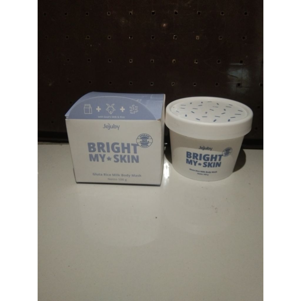 Jejuby Bright My Skin Gluta Rice Milk Bodymask 100gr  - ORI BPOM