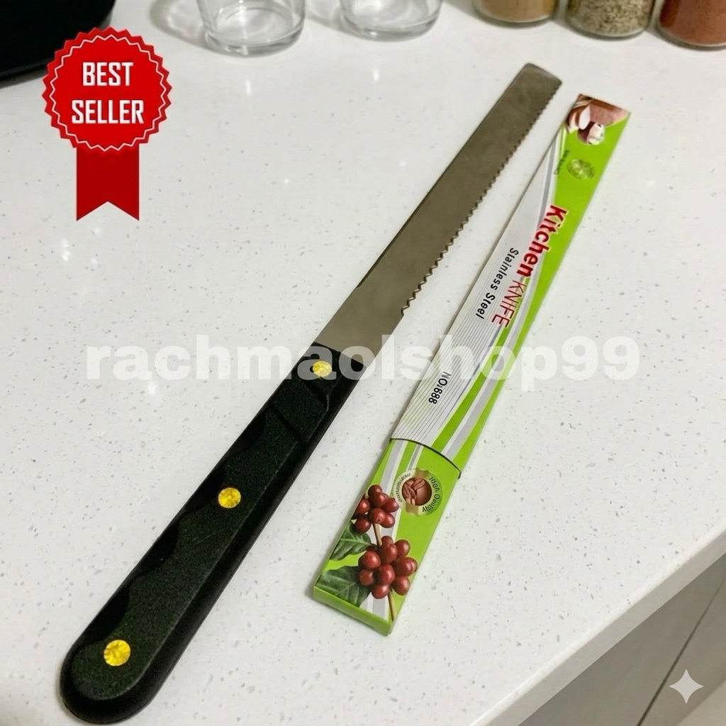 PISAU ROTI BAKAR 2 SISI GRIGI PANJANG STAINLES MURAH/ PISAU ROTI BAKAR PANJANG/ PISAU ROTI STAINLES/