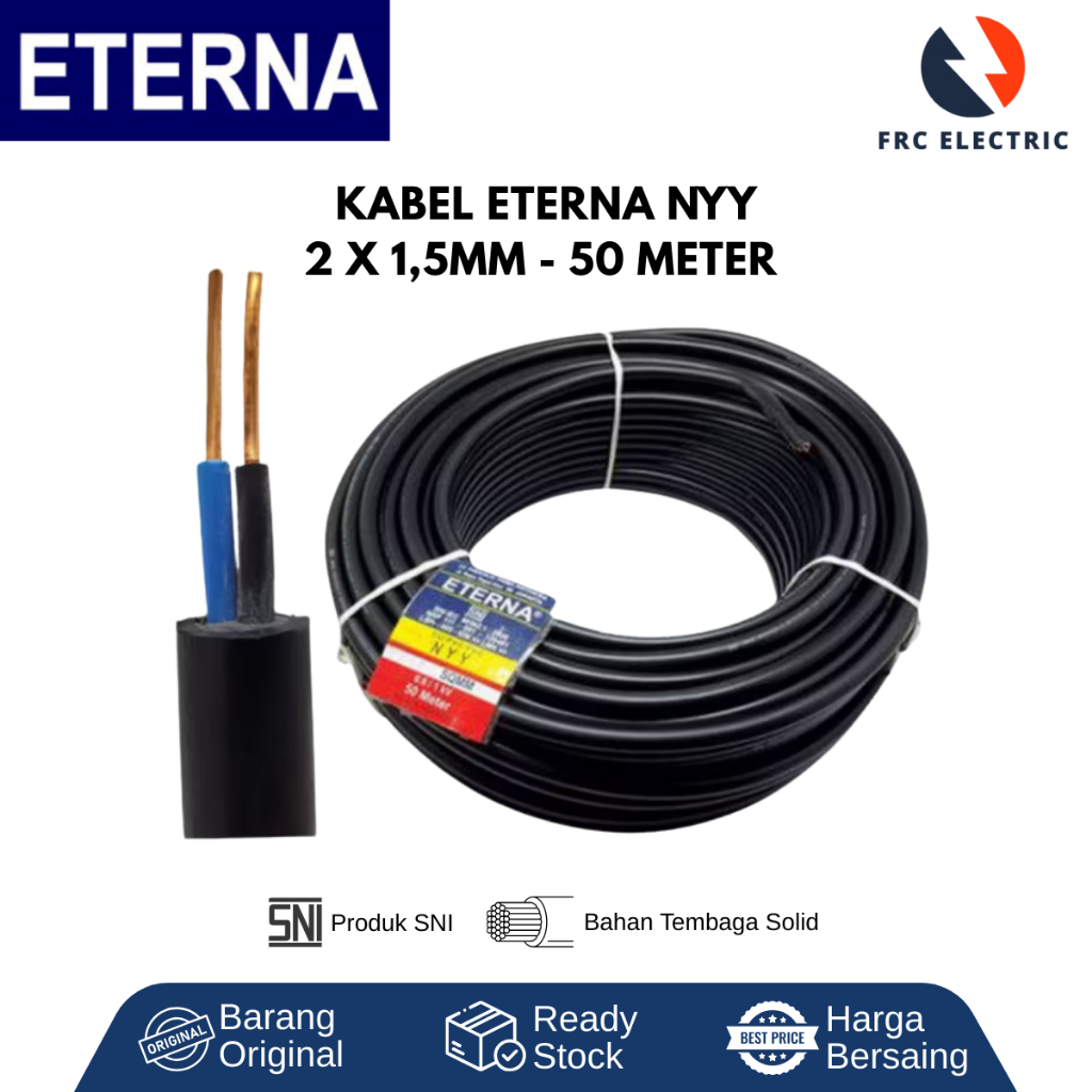 KABEL ETERNA NYY 2 X 1,5 mm HARGA PER METER - KABEL NYY - KABEL SNI - KABEL RUMAH OUTDOOR