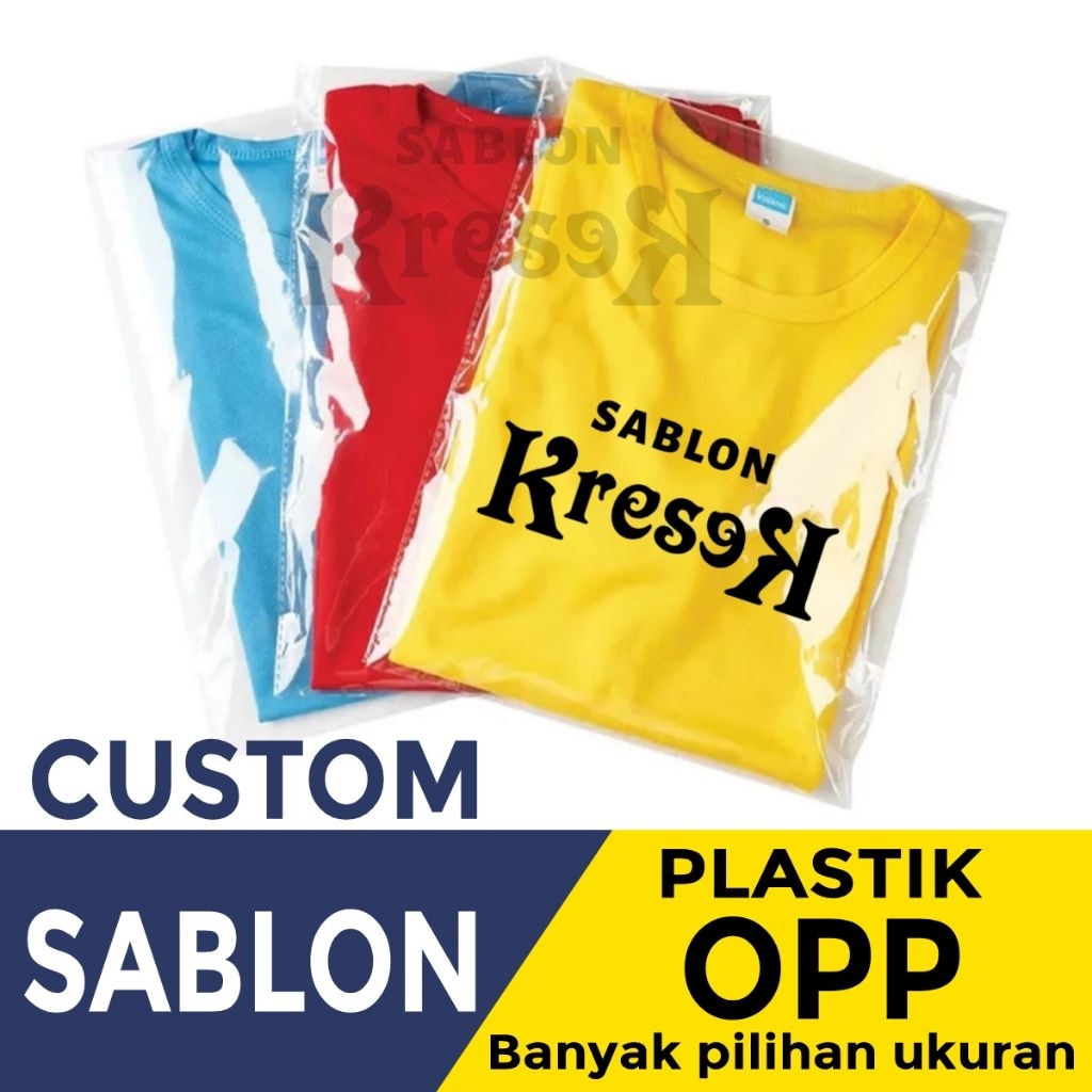 Plastik OPP baju plastik sablon plastik kaos opp baju plastik custom
