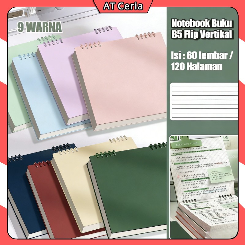 Binder 360 Derajat Notebook B5 Binder Notebook/Notebook Buku B5 Flip Vertikal/Tulis Sekolah Lucu Buk