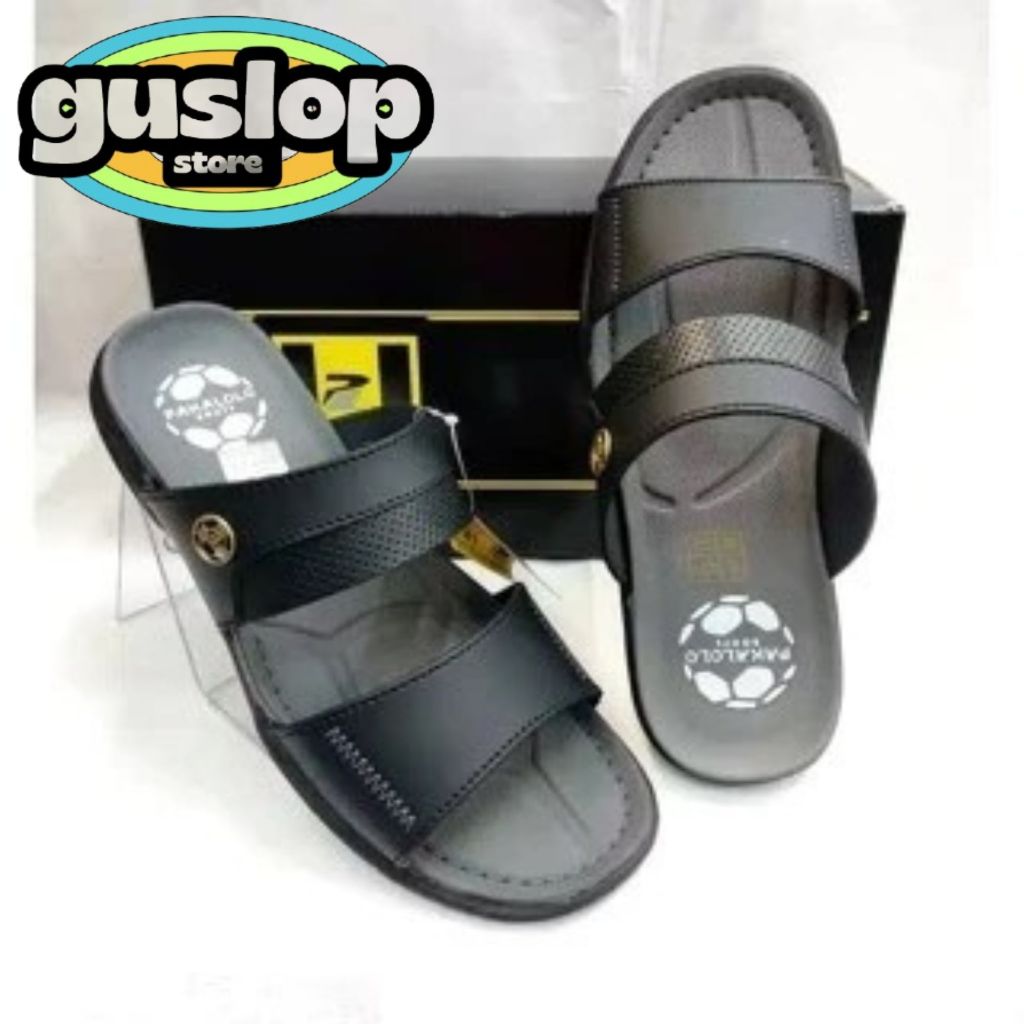 PAKALOLO Sandal Slide N0933 Kulit Pria Wanita Hitam Coklat Brown 38-44