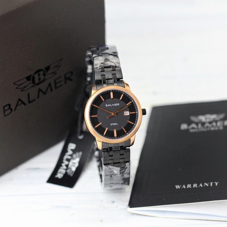 JAM TANGAN BALMER 7950 WANITA ROSEGOLD BLACK ORIGINAL