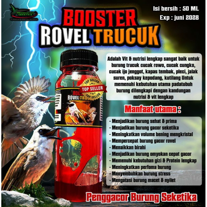 BOOSTER ROVEL TRUCUK Vitamin penggacor burung trucuk