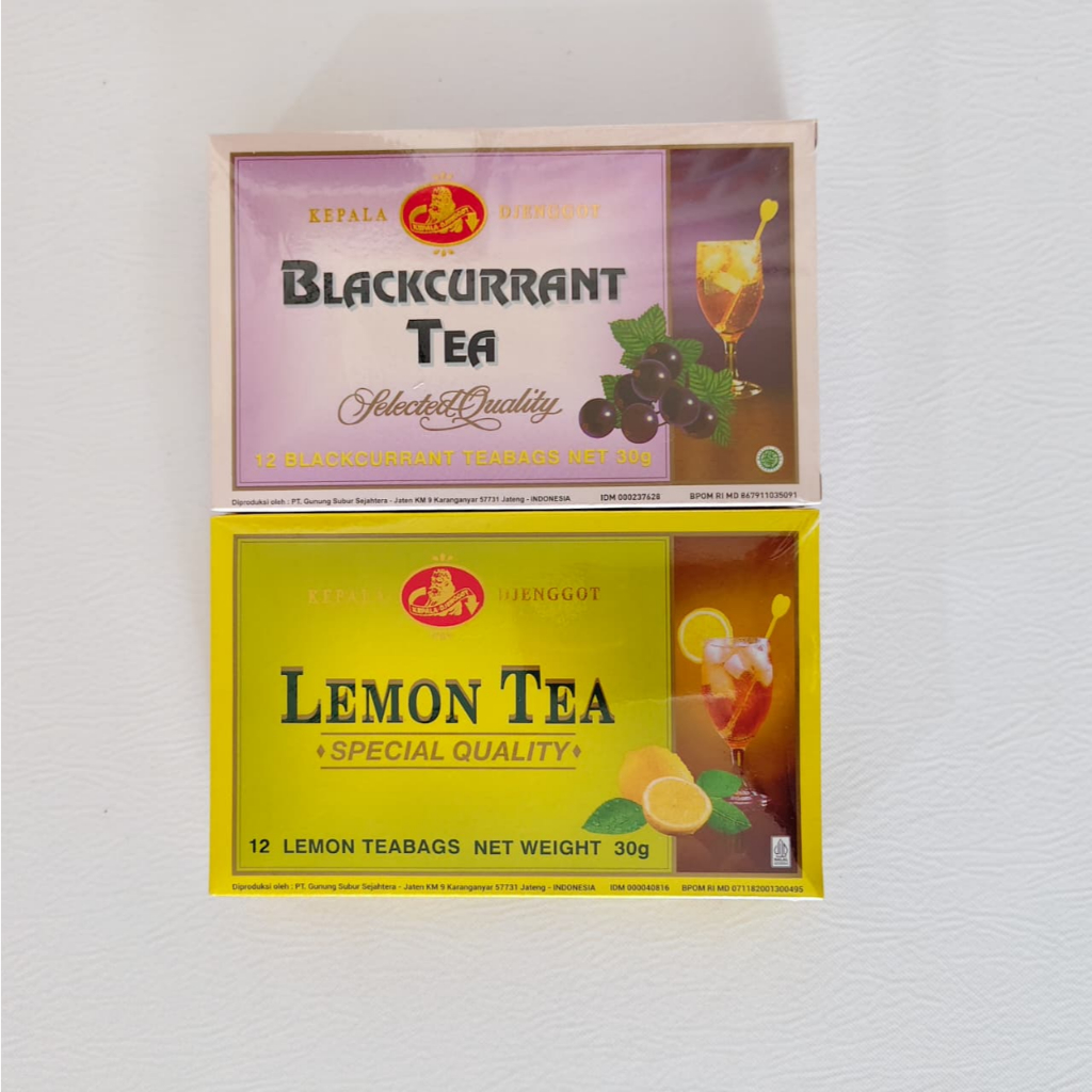 Blackcurrant Tea/Lemon Tea Kepala Djenggot 30g Teh Celup Rasa Lemon dan Blackcurrant