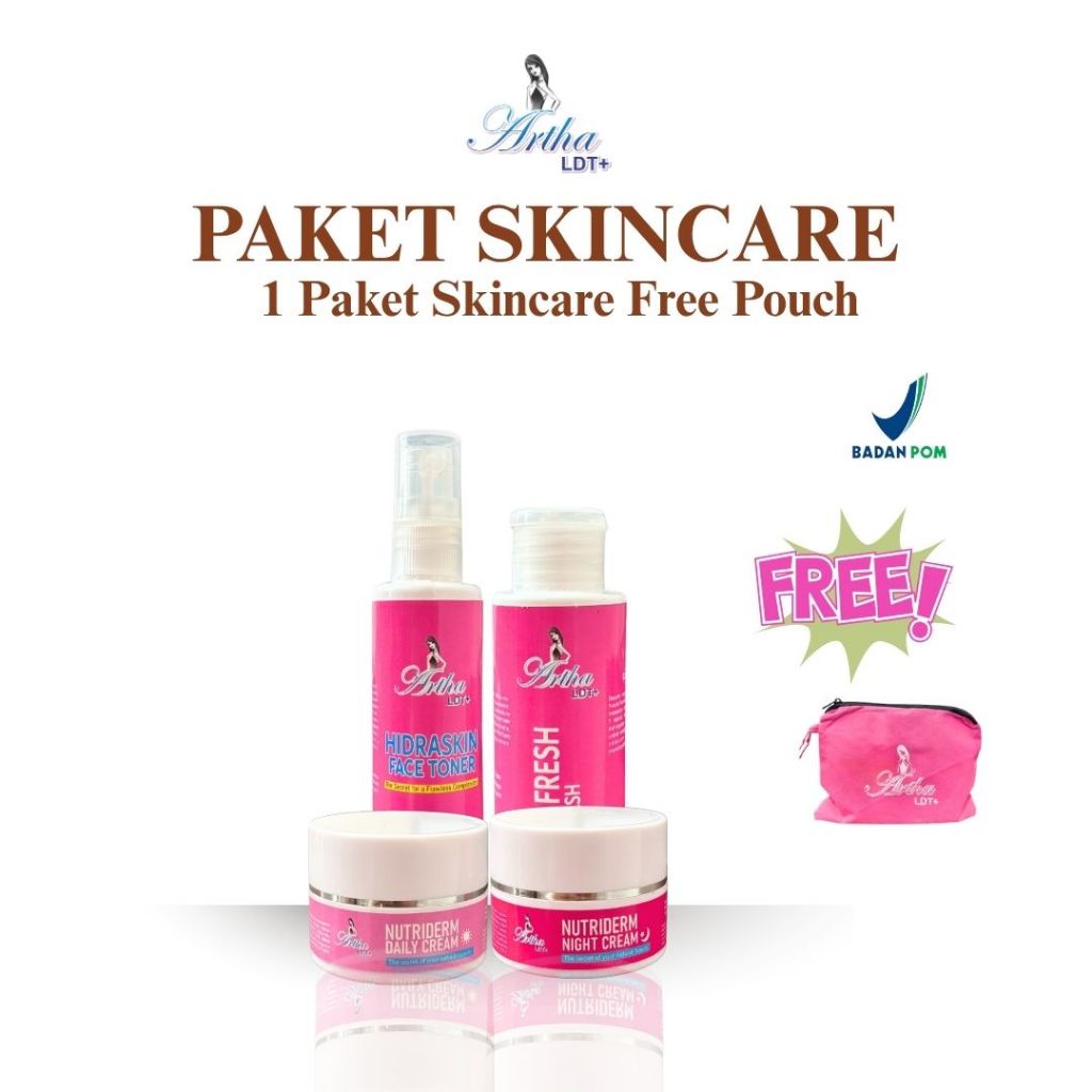 NEW BORN NEXT GENERATION  ARTHA LDT + - New Packaging Paket Skincare Free Pouch [Face Wash, Face Ton