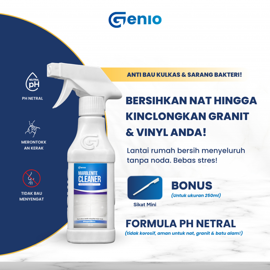 GENIO Marblenite Cleaner - Cairan Pembersih Granit, Nat, Vinyl, Keramik, Antibakteri