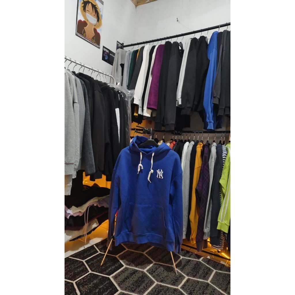 hoodie mlb biru bordir