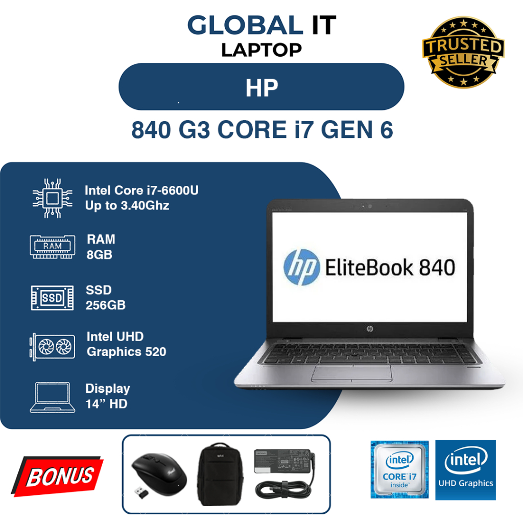 HP ELITEBOOK 840 G3 CORE i7 GEN 6 8/256GB