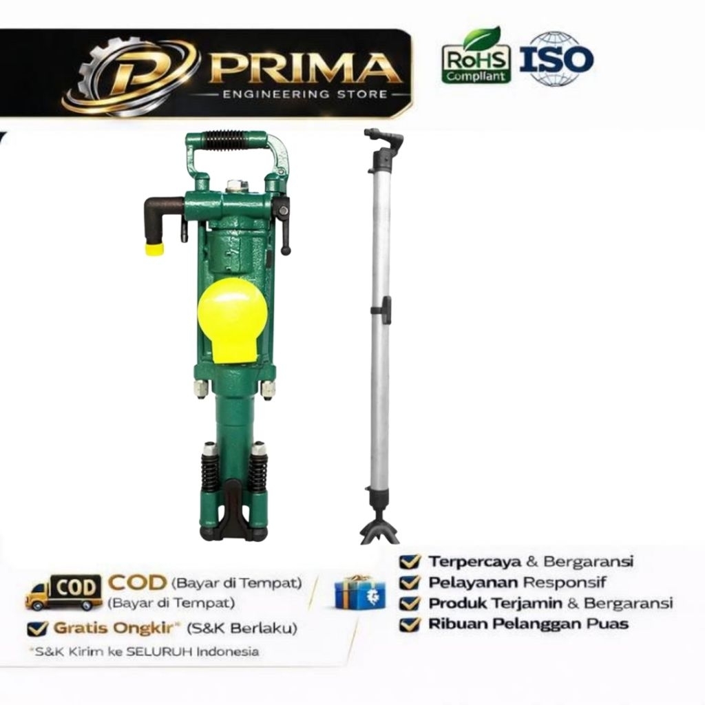 Mesin Bor Batu Tambang YT28 Air Rock Drill Pneumatic - Satu Set