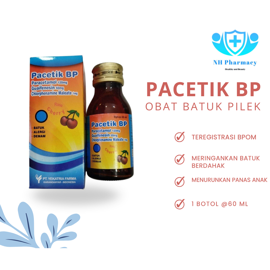 Pacetik BP Syrup 60 ml - menurunkan demam, batuk dan pilek pada anak