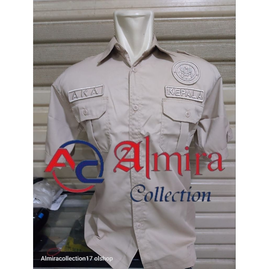 kemeja BGN bordir timbul seragam BGN bordir timbul baju BGN bordir timbul
