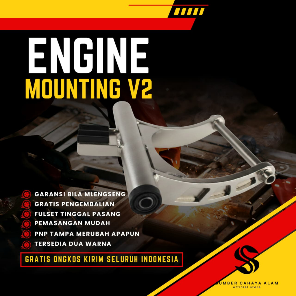 ENGINE MOUNTING MONTING BEAT SCOOPY FI/ESP KARBU 3CM 4CM 5CM - SUMBER CAHAYA ALAM