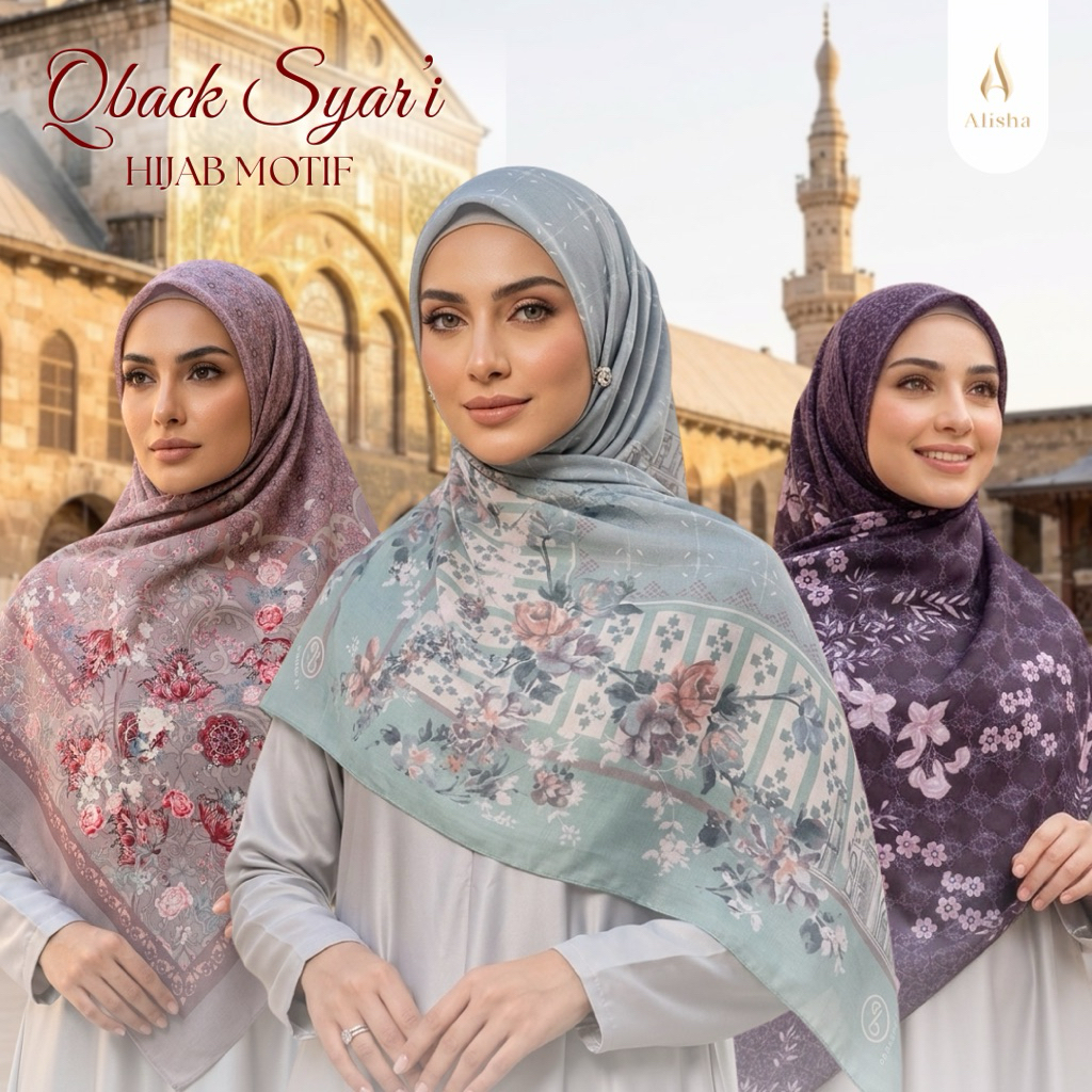 Hijab Motif Qback Syar’i Mix - Alisha Fancy Shop