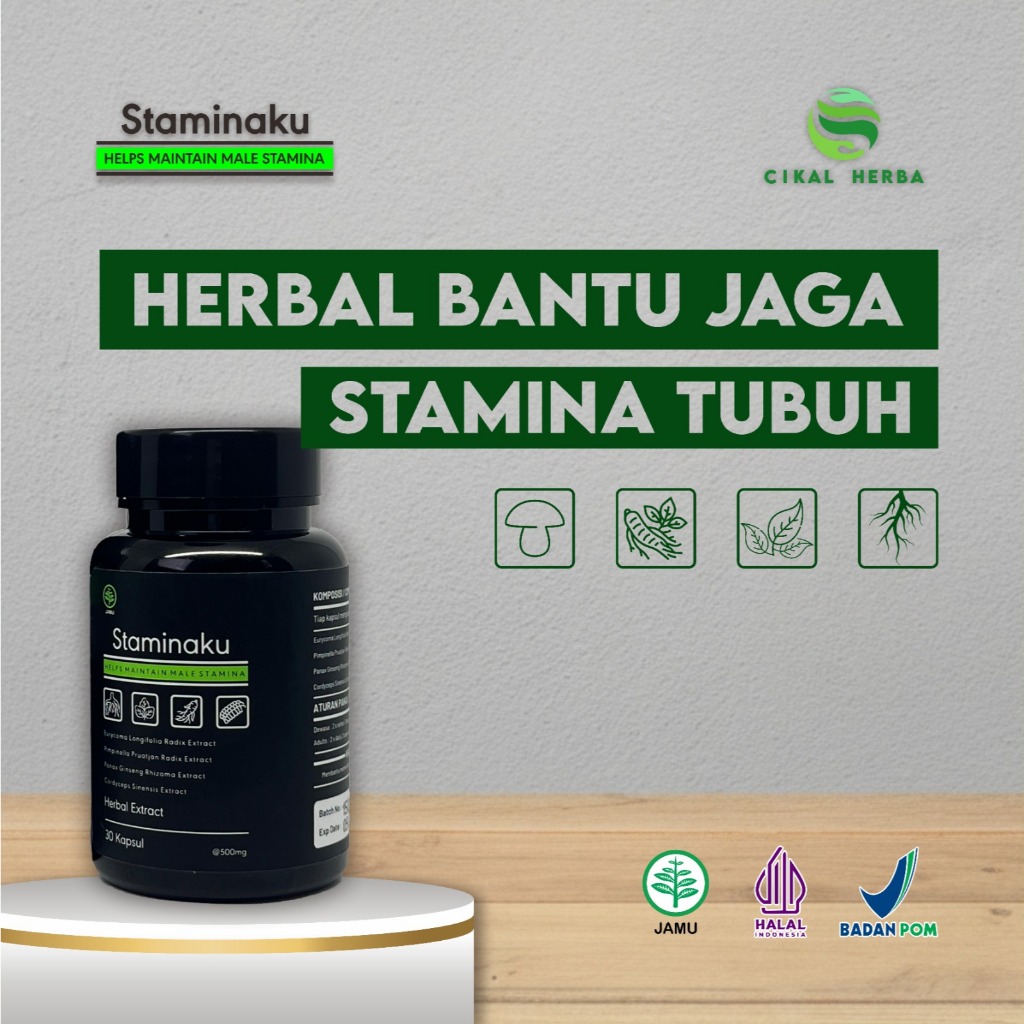 STAMINAKU - Suplemen Herbal Penambah MASSA Otot Pria Maksimalkan Penyerapan Nutrisi Tanpa Bahan Kimi
