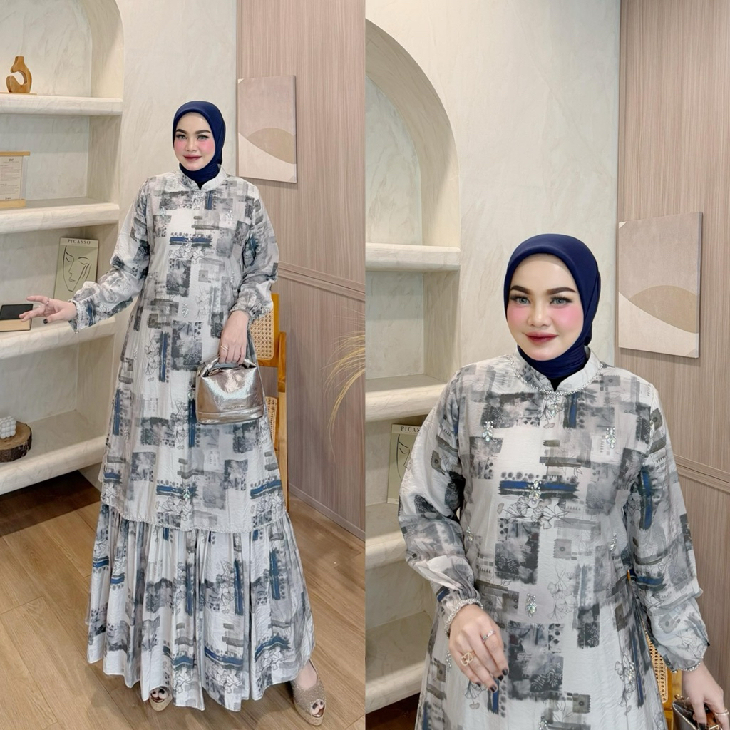 Gamis Ozora Dress Terbaru | Allsize LD 110 | Non Busui | Stylish & Anggun