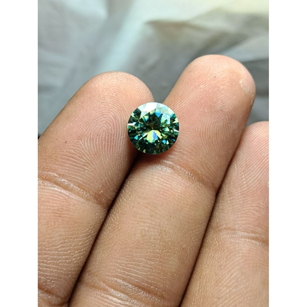 Green Moissanite GRA Certified