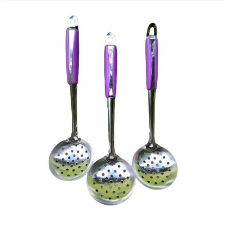 Irus Sop Bolong Irus Sayur Lubang Irus Stainless Steel Gagang Ungu