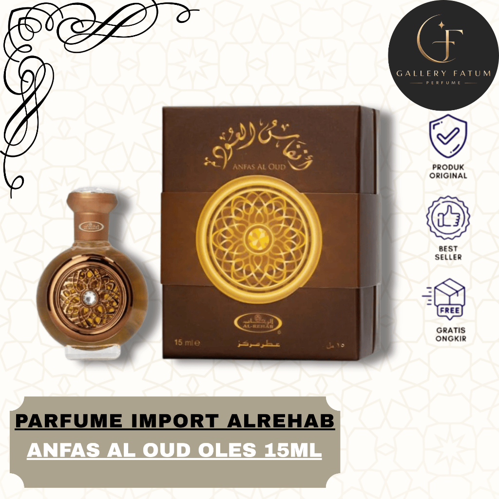 Parfume Parfum Alrehab Original Anfas Al Oud ORI Extrait De Parfum Minyak Wangi Sholat Import Murah