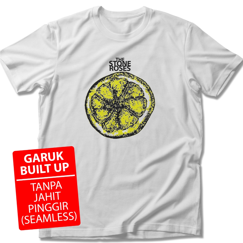 Kaos THE STONE ROSES - 24s Tebal Garuk Built Up Tanpa Jahit Pinggir - Band Musik v2