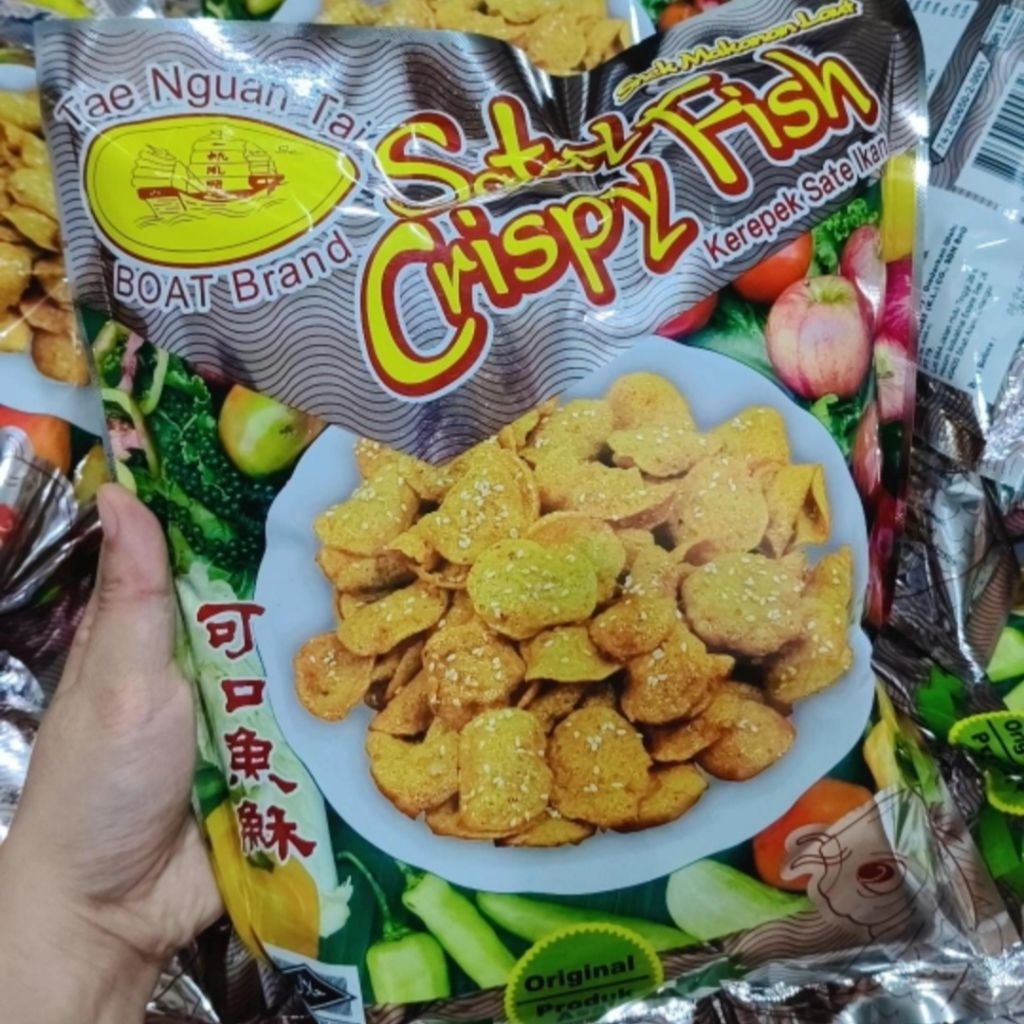 kerupuk sate ikan keripik crispy fish thailand 280gr fly boat