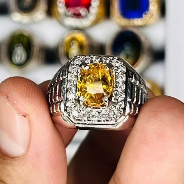 Batu permata yellow safir srilanka catam quality