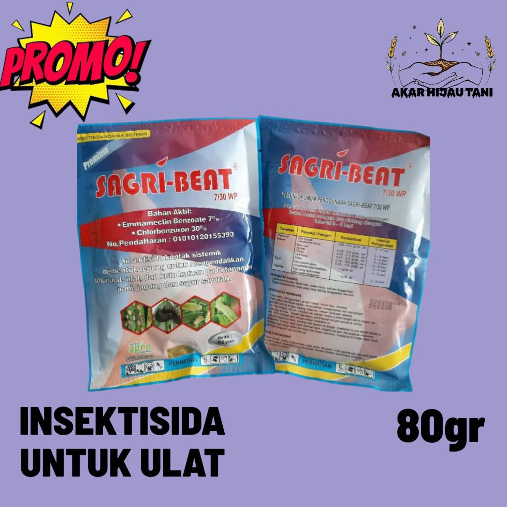 Insektisida SAGRI BEAT isi 80 Gram Pengendali Hama ulat grayak Ampuh