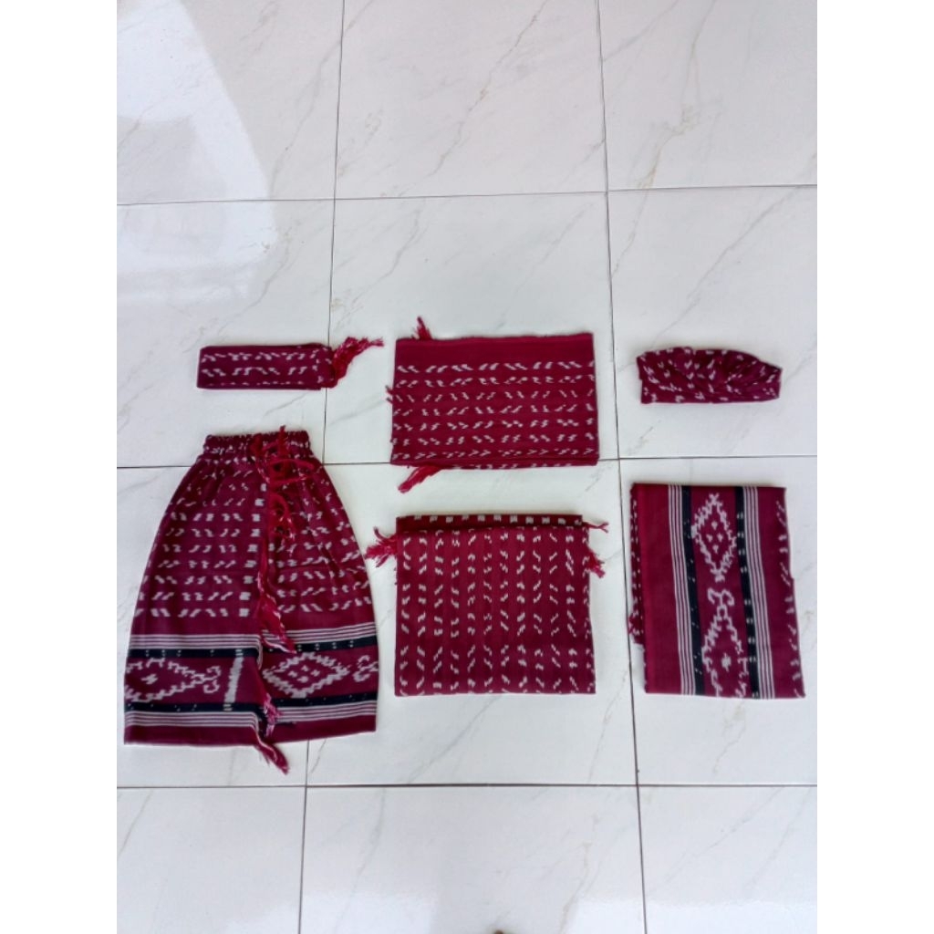 Set Couple Family Baju couple Keluarga Tenun Saput Bali Blangket Tenun Kamen