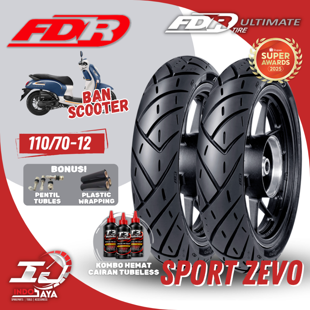 [BAYAR DI TEMPAT] BAN FDR TUBELESS SPORT ZEVO ULTIMATE RING 12 (110/70-12) BAN MOTOR SCOOPY / VESPA 