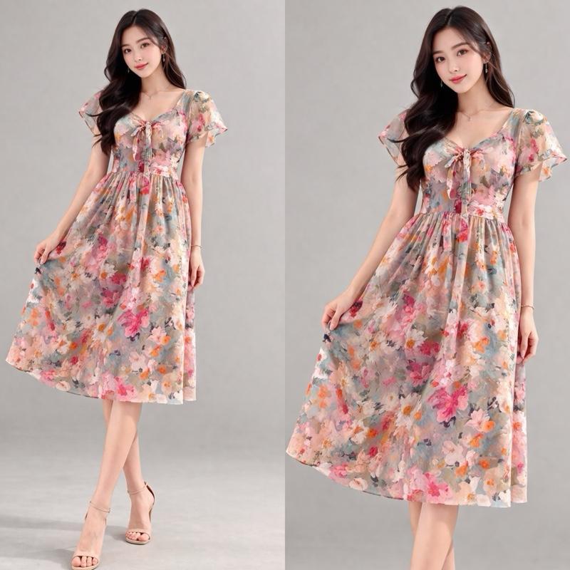 LINI DRESS SMOKE LENGAN KUPU RAYON PREMIUM STANDART JUMBO DASTER TALI KERUT