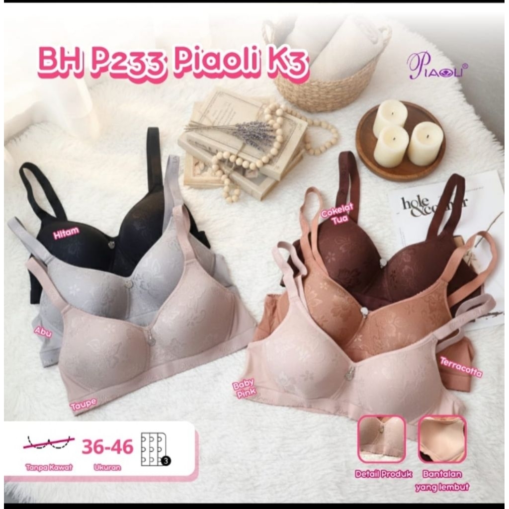 Bh Piaoli pl 233 tanpa kawat Cup C ukuran 36_46