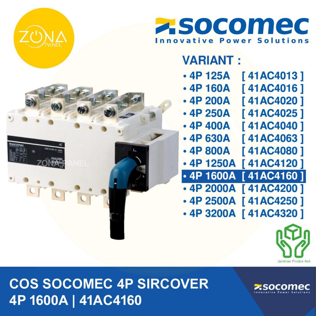 COS CHANGE OVER SWITCH SOCOMEC SIRCOVER 4P 1600A 41AC4160