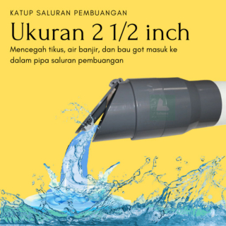 Katup Buangan Limbah Kamar mandi Backflow Valve RUCIKA 2 1/2 Inch Satu Arah PVC Saluran Buangan Air