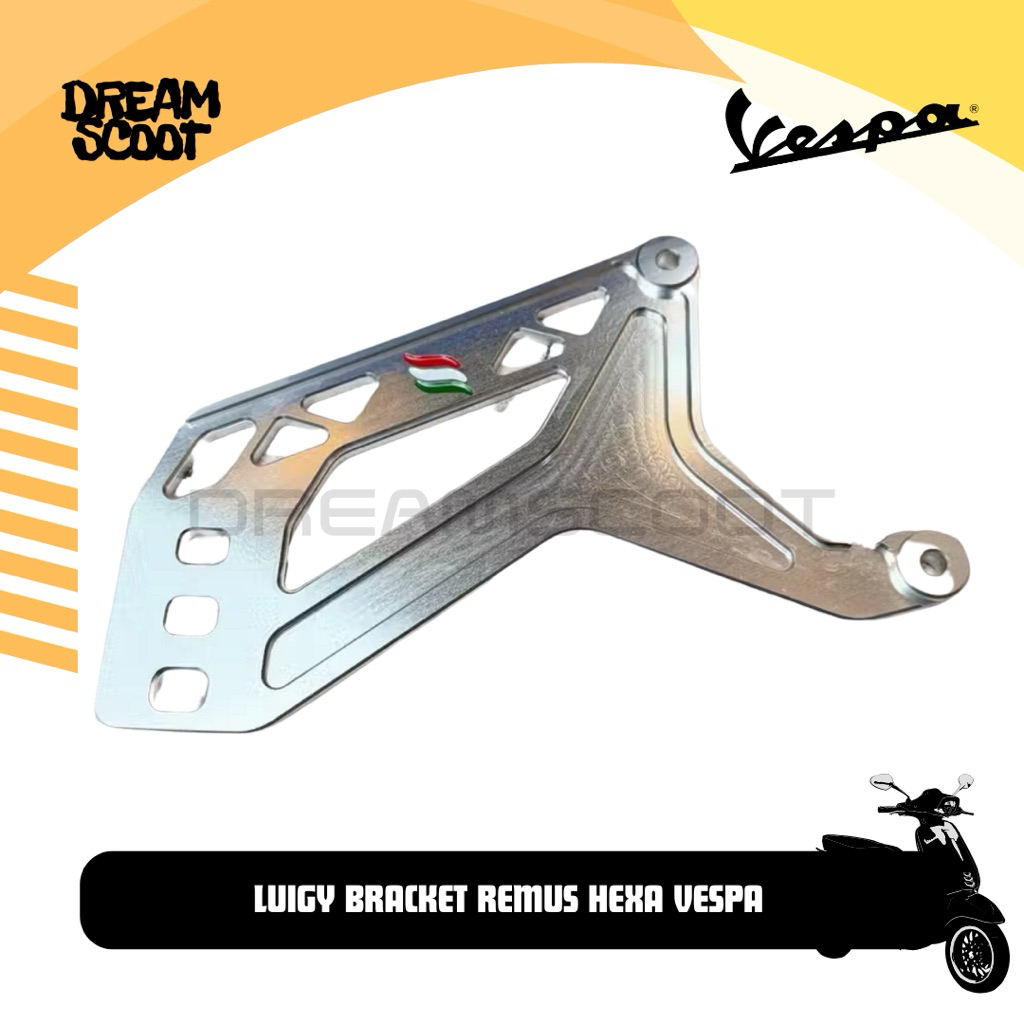 Luigy Bracket Knalpot Remus Hexacone Vespa matic Vespa Sprint Vespa Primavera Vespa S Vespa LX Brack