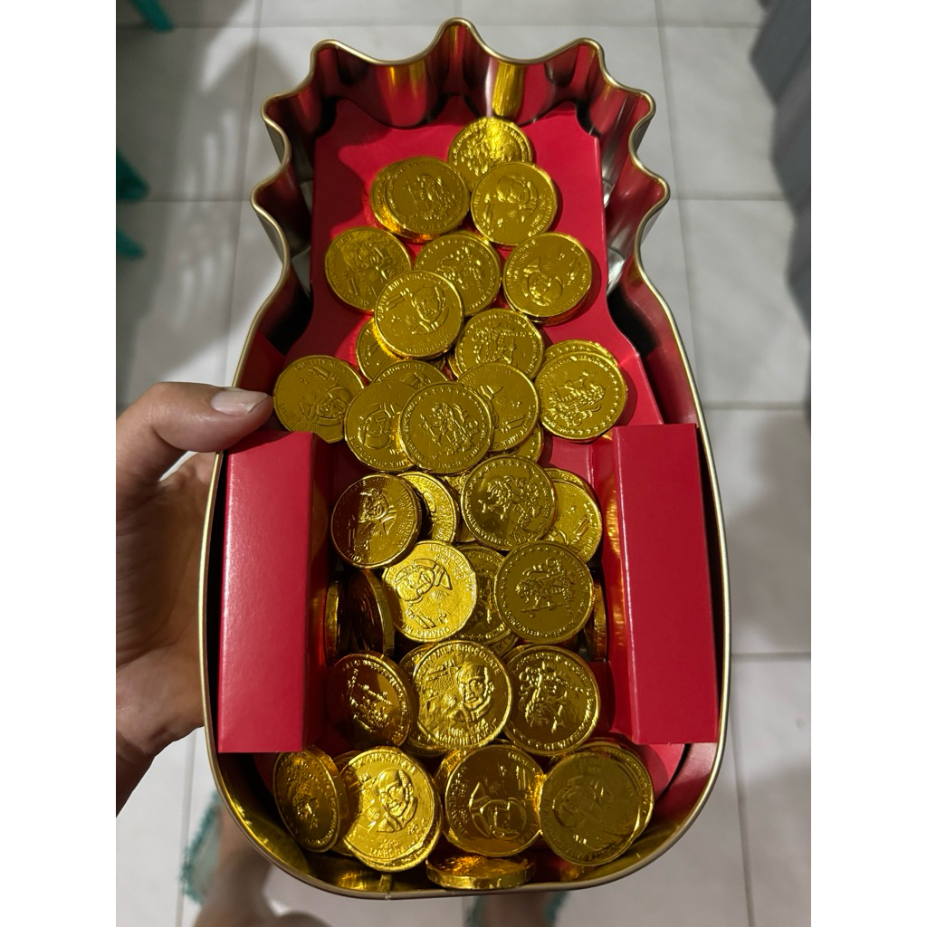 TERMURAH READY STOCK COKLAT KOIN EMAS PER PACK 10pcs / COKLAT COIN / COKLAT BATANGAN BULAT
