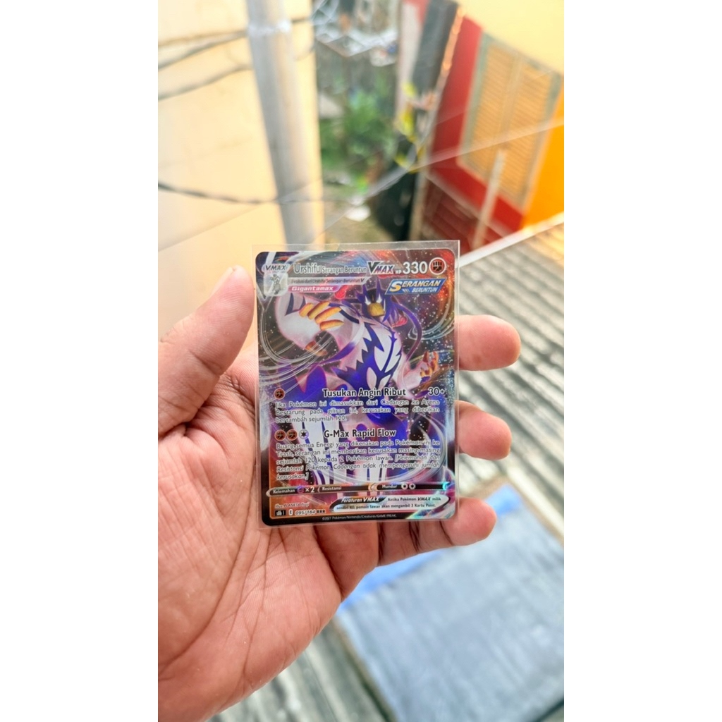 Urshifu serangan beruntun Vmax 095/184 RRR pokemon card indonesia