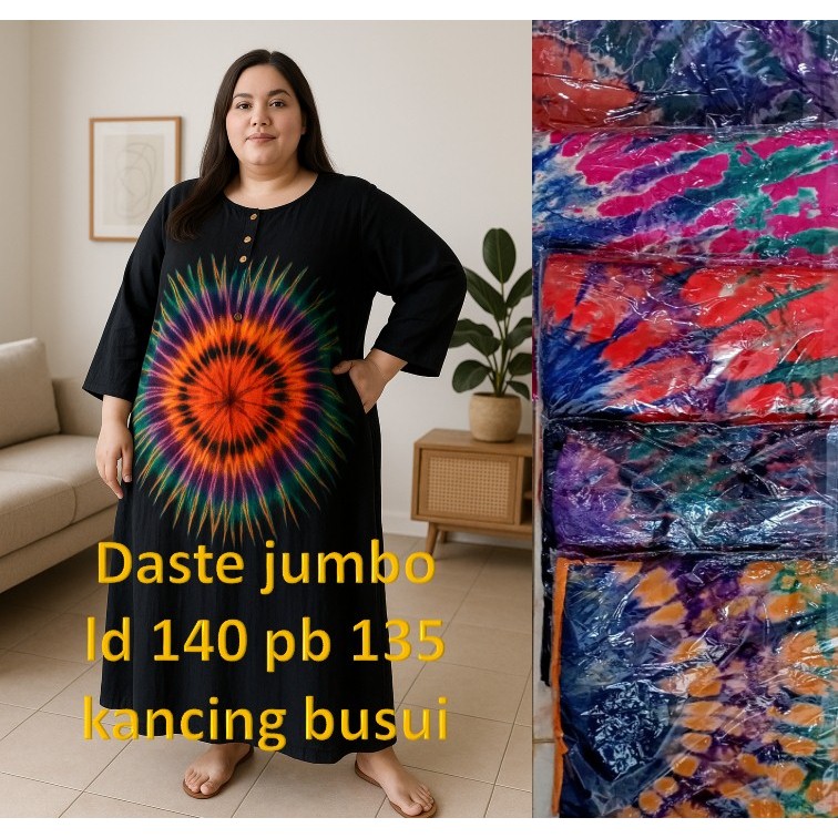 daster jumbo ld 130 busui kekinian ibu ibu hamil dan menyusui lengan panjang Daster batik xxl Panjan