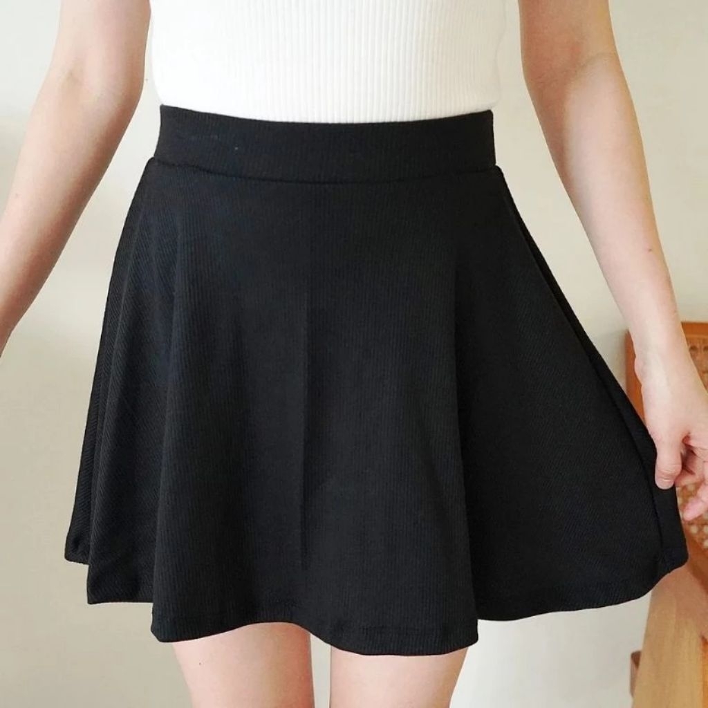 Rok Korean Style Mini Skirt Flare Casual - Rok Olahraga - Rok Mini Kekinian